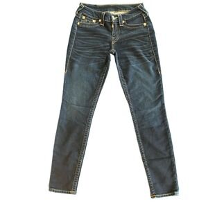 True Religion Premium Basic Stretch Legging Jegging Dark Wash Skinny Size 27